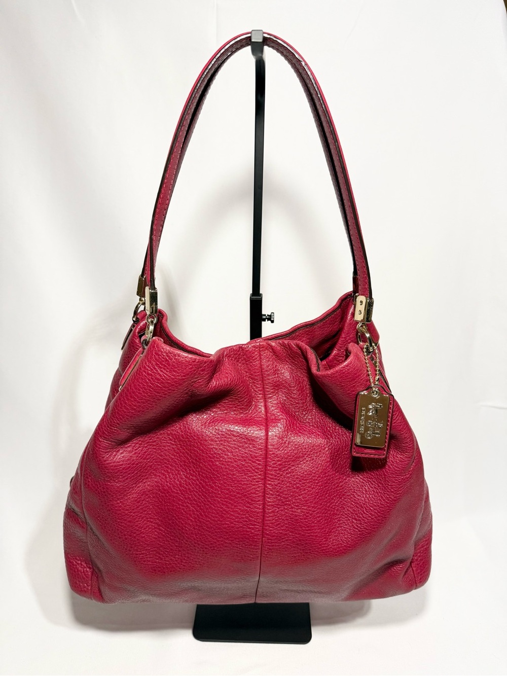 Coach Pebbled Leather Hobo Bag in Fuchsia